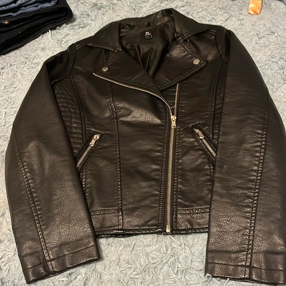 Black leather jacket